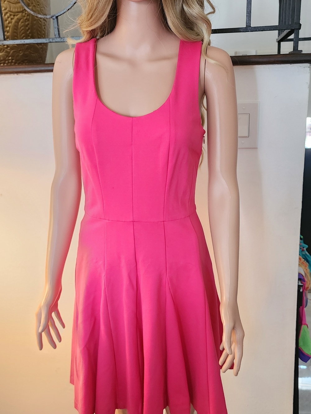 Banana Republic Hot Pink Sleeveless Scoop Neck Mini Dress